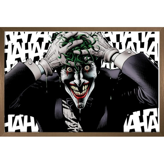 DC Comics - The Joker - Crazy Wall Poster, 14.725" x 22.375", Framed