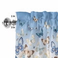 thumbnail image 4 of Blue Ombre Butterfly Rod Pocket Curtain Valance, Pastoral Farmhouse Butterflies Farmhouse Window Valance for Living Room, Bedroom, Kitchen 54"W x 18"L, 4 of 9