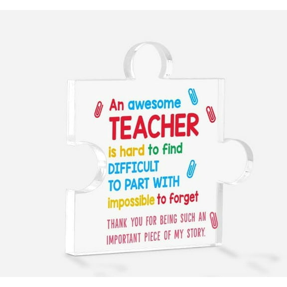 Teacher Appreciation Gifts for Women Men Teacher's Day Graduation Birthday Gifts Back to School Acrylic Decorative Plaque Keepsake Sign Appreciation Personalized Thoughtful Unique Gift