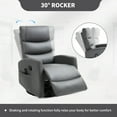 thumbnail image 4 of Sesslife Manual Recliner Chair with Heat and Massage, 360° Swivel Rocker Recliner with Side Pockets for Living Room Bedroom, Glider Rocking Chair Single Ergonomic Lounge Chair, PU Leather, Gray, 4 of 7
