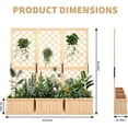 thumbnail image 4 of Cedar Privacy Screen with Planter Box 62"x10"x65" Garden Fence Panel, 3 Hinged Freestanding with Drain Holes, Natural Wood Room Divider for Patio, Deck, Backyard & Balcony, Raised Garden Bed Kit, 4 of 7