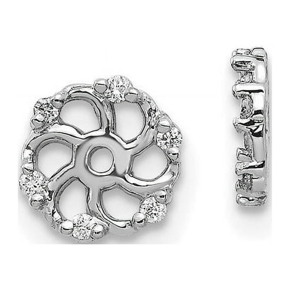 Finest Gold 14K White Gold AA Diamond Jacket Earring