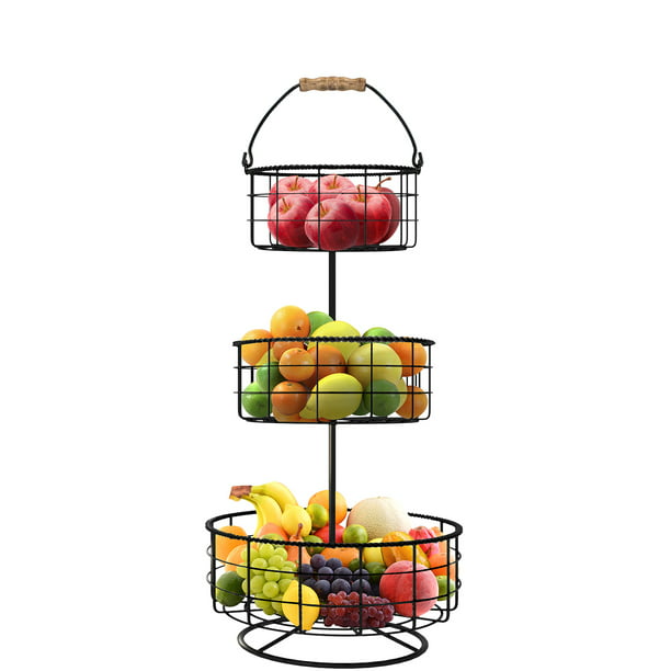 Sorbus 3 Tier Countertop Fruit Basket Holder Decorative Bowl