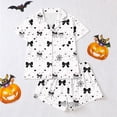 thumbnail image 5 of DHFJKG Satin Pajamas For Women Set Halloween Sleepwear Short Sleeve Button Down 2 Piece Loungewear Set, 5 of 6