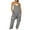 Gray womens jumpsuits, variant on Wycnly Jumpsuits for Women Spaghetti Strap Wide Leg Loose Pocket Long Jumpsuits Overalls Summer Fashion Striped Print V-Neck Sleeveless Maxi Rompers White xl