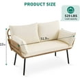 thumbnail image 6 of Dextrus All-Weather Wicker Loveseat Sofa with Beige Cushions & Lumbar Pillows – Perfect for Patio, Balcony, Deck, and Poolside, 6 of 7
