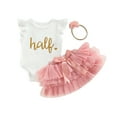 thumbnail image 5 of Douhoow Baby Girl Half Birthday Outfits, Fly Sleeve Lace Romper Tutu Skirt Set, 5 of 8