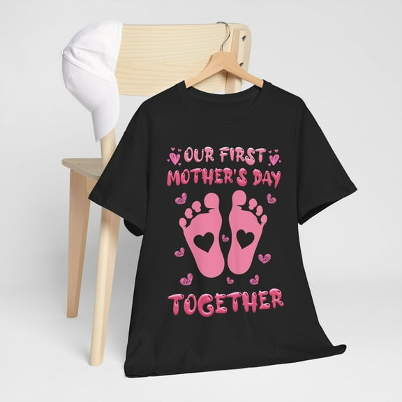 Our First Mother's Day Shirt,Mother's Day Baby Footprint Shirt ID-0402-GTAH