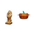 thumbnail image 1 of Figura de león,Estante con estatua de león para escritorio,oficina,decoración del hogar,Plato de dulces,Plato de dulces de vidrio con tapa Tarro de dulces decorativo,Para el buffet de, 1 of 8