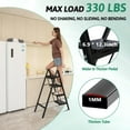 thumbnail image 3 of 4 Step Ladder Folding Step Stool, Heavy Duty 330 Lbs Load Step Ladders for Home, Tall Kitchen/Closet Stepladder for Adults, Black Small & Lightweight Ladder with Anti-Slip Wide Pedals, 3 of 9