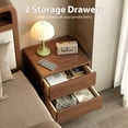 thumbnail image 6 of Muwuele Solid Wood Nightstand, Walnut Nightstand with 2 Drawers, Mid Century Modern Night Stand, Small Bedside Table for Bedroom, Dorm and Living Room, 6 of 10