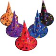 thumbnail image 2 of Sombreros de bruja de Halloween para adultos y niños, 1 piezas, sombrero de bruja colorido, cinta de Mascarada, gorra de mago, decoraciones de fiesta de Halloween, accesorios de Cosplay, 2 of 4
