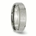 thumbnail image 4 of Titanium Beveled Edge 6mm Stone and Brushed Band Ring 7.5 Size, 4 of 6