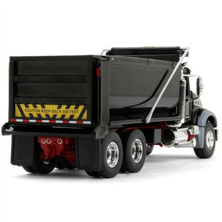 Mack Granite MP Dump Truck Black with Red Chassis 1/50 Diecast