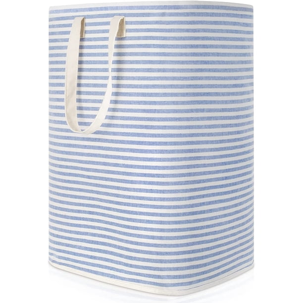 Cesto de ropa sucia plegable de tela impermeable de 72 l con gran capacidad, gris, 40 x 30 x 60 cm, azul