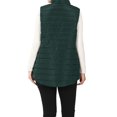 thumbnail image 3 of A2Y Women's Sherpa Lined Quilted Side Pockets Snaps Zip Up Vest Huntergreen L, 3 of 3