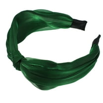 Vocoste 1 Pc Knotted Silk Headband Fashion Hairband for Woman Non Slip Green