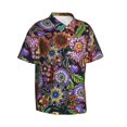 thumbnail image 2 of Daiia Vintage Floral Hawaiian Shirt for Men Gentle Cotton Regular Short Sleeve Casual-XX-Large, 2 of 9