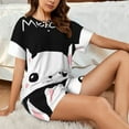 thumbnail image 6 of Bingfone Cat Meow Print Pajamas Sets for Women Soft Short-Sleeved Pjs with Lounge Shorts Two Piece Sleepwear, 6 of 8