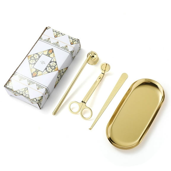 Bohorizon Candle Wick Trimmer Accessory Set, 4 in 1 Candle Snuffer Care Set (Gold)
