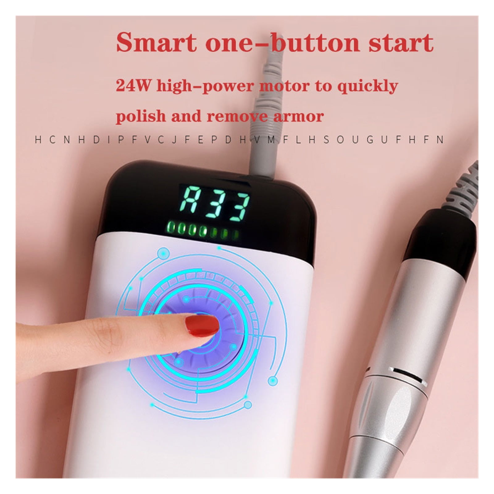 Portable Nail Drill, 35000RPM Electric Nail Drill Machine, Rechargeable Manicure, Nail Drill Pen Apparatus For Manicure Nail Gel Polisher ,Long Lasting