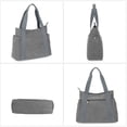 thumbnail image 3 of HAWEE Canvas Tote Bag for Women Daily Work Handbag Casual Zip Top Shoulder Bag for Shopping Business Travel, Gray, 3 of 7
