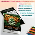 thumbnail image 3 of Netecom Wicked Skulls Coloring Book Spiral Bound For Adults, A5 Wooden Cover, 30 Dark Coloring Pages in Intricate Skull Designs for Stress Relief and Relaxation, 3 of 6