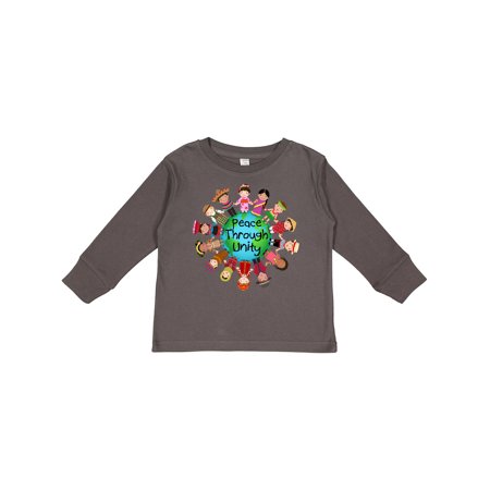 

Inktastic Peace Through Unity Boys or Girls Long Sleeve Toddler T-Shirt