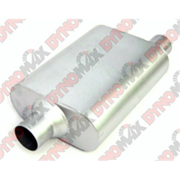 Dynomax 17650 Exhaust Muffler Thrush Welded 9-1/2 Inch Length X 4 Inch Aluminized Steel Case 2-1/2 Inch Center Inlet 2-1/2 Inch Offset Outlet