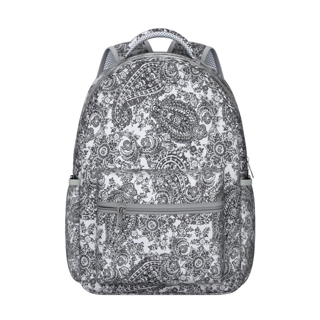 Floral and Hummingbird Illustration School Backpack Durable Students Backpack with Watercolor Flower Pattern for Everyday Use and Travel