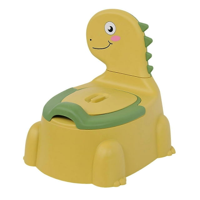 Potty Chair Cartoon Dinosaur Adjustable Height Safe PP Detachable Potty Training Toilet for Home Bathroom Yellow
