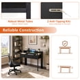 thumbnail image 5 of Extendable Computer Desk with 2 Drawers, Home Office Desk with Pull Out Secondary Desk for Study,Working,Writing，Black, 5 of 9