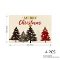 thumbnail image 4 of JOOCAR Merry Christmas Tree Pattern Linen Table Mats Set of 4 for Home Kitchen Table Decor 12x18 inch, 4 of 5