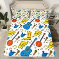 thumbnail image 2 of Manfei Cartoon Guitar Microphone Full Size Sheets 4-Piece, Cowboy Rustic Life Bed Sheets, Stars Music Notes Horseshoes Sheet Sets, Super Cozy Room Decor, 2 of 7
