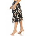 thumbnail image 2 of Women's Vintage Casual A-Line Printed High Waist Bow Tie Belted Knee-Length Midi Skirt, 2 of 6