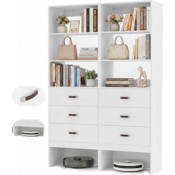 Homieasy Closet Drawers System, Closet System with 3 Drawers, 2 Set, White