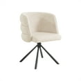 thumbnail image 5 of 270° Swivel Chair Set of 2 - Beige Upholstered Dining Chairs with Metal Base (22.44" X 18.7"), 5 of 10