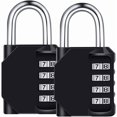 thumbnail image 1 of [2 Pieces] 4-Digit Combination Lock, Waterproof Combination Lock, Waterproof Metal and Plated Steel Combination Clasp (Black), 1 of 4