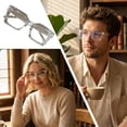 thumbnail image 5 of Boyscolos Fashion Square Glasses Set Full Rim PC Frame & Lens, Daily Wear Eyewear for Work and Casual Outfits Ideal for Students Champagne One Size, 5 of 5