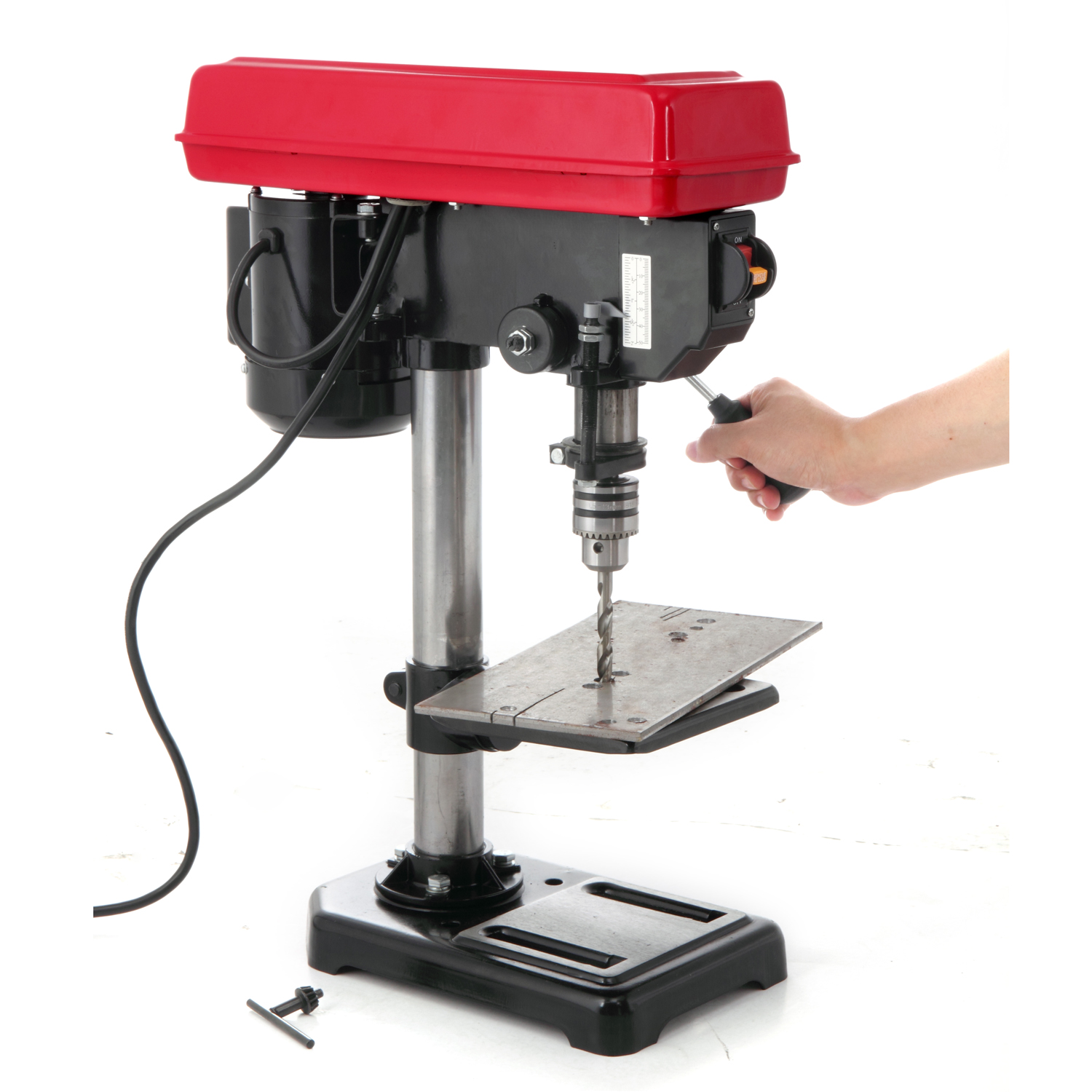 Hyper Tough 2.4 AMP Corded 8 inch Drill Press, 1/2 inch Chuck, 5 Speed with Depth Stop and Three Stem Handle - image 3 of 11