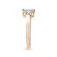 thumbnail image 3 of ANGARA Natural Square 1.35 ct Aquamarine and Diamond Three Stone Ring in 14K Rose Gold for Women (Size-7mm) | March Birthstone, Anniversary, Jewelry Gift for Women | Natural Aquamarine Ring, 3 of 9