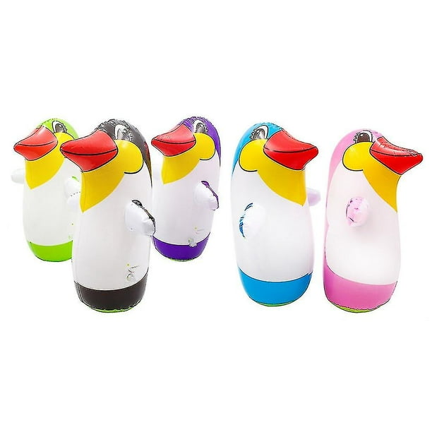 Juguetes Inflables Pingüino TiSkying - Pack De 5 Unidades, 22 Cm, Colores Aleatorios, Para Piscina Y Juego