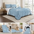 thumbnail image 6 of Quilts King Size, Vintage Sky Blue Starfish Soft Comforter Bedding Set for Bed, Summer Coastal Beach Marine Life Lightweight Quilted Bedspread with Pillow Cover(2 Pieces) for All Season, 96x106 Inch, 6 of 9