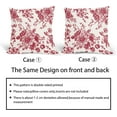 thumbnail image 6 of Vintage Floral Pillow Covers 20x20 Inch Set of 2 Wine Red and Cream Floral Throw Pillow Covers Chinoiserie Flower Pillowcases Rustic Farmhouse Cotton Linen Cushion Covers for Couch Bed Sofa Home Decor, 6 of 6