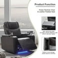 thumbnail image 4 of Power Motion Recliner Chair with 360° Swivel Tray, Electric Recliner with USB Charging, Hidden Storage and Cup Holders, Black, 4 of 14
