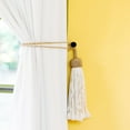 thumbnail image 4 of Evideco French Home Goods Curtain Holdbacks Elegant Round Design Curtain Tieback Hooks - Set of 2 Adhesive Drapery Holdbacks - Glossy Black, 4 of 6