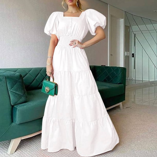 Vintage Puff Sleeve Women Party Maxi Dress Elegant Striped Office Lady Long Dresses Fashion Turn-down Collar Button Shirt Dress5XL Gao Jinjia LED