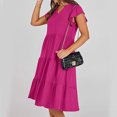 thumbnail image 4 of SEMPAI Spring Savings Summer Dresses Sun Dresses Sleeveless V-Neck Solid Mid-Length Summerdresses For Women 2025 Casual for Hanukkah Women Dresses Up to 60% Off, 4 of 7