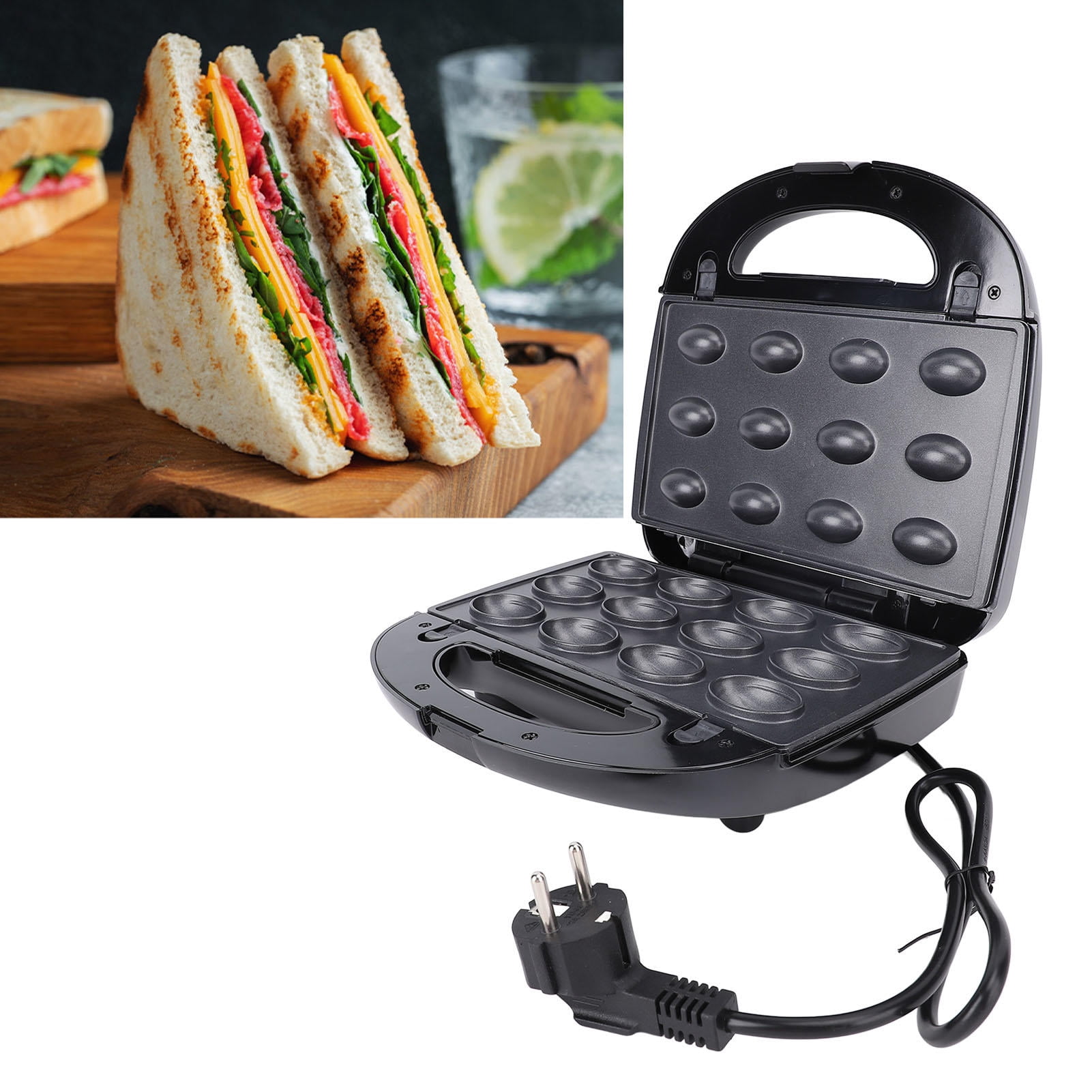 Suodoka 3‑in‑1 Breakfast Station – Panini Press, Waffle Maker & Egg Cooker, Non‑Stick, Quick‑Heat, BPA‑Free, Easy Clean, 220V