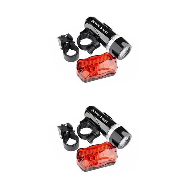 Juego de luces delanteras y traseras para bicicleta Eigraketly Kit de lámpara Negro+Rojo 2piezas
